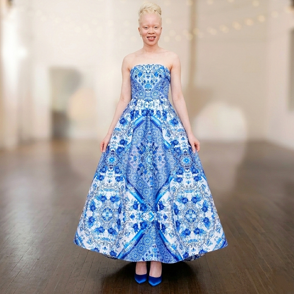 Speechless NWT White, Blue Porcelain Chinoiserie Floral Dress sz 7 Graduation